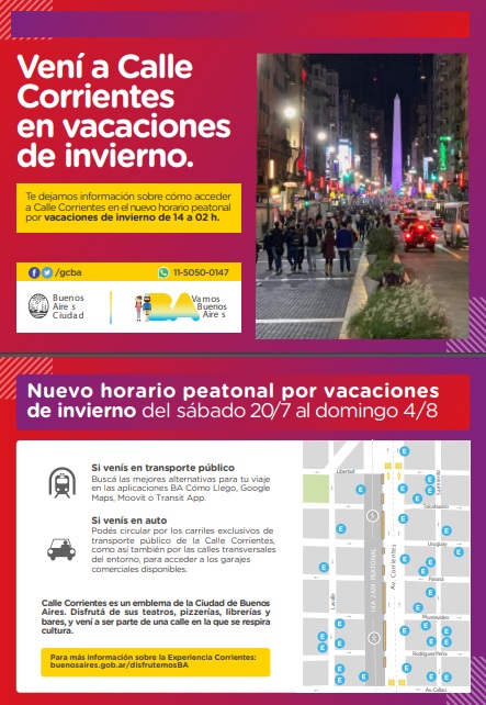 GCBA continúa el horario extendido de los carriles peatonales